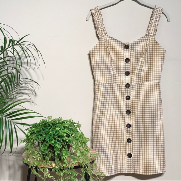 essue Dresses & Skirts - Essue Checkered Button Down Mini Dress